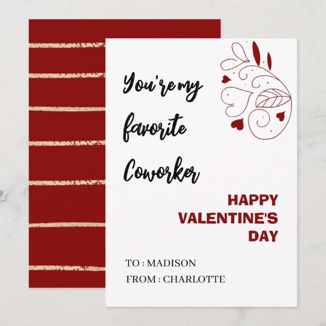 Personlig Office Coworking Valentines day Kort (Fram/baksida)