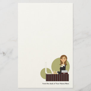 Personlig Office Girl Stationery Brevpapper