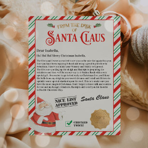 Personlig Officiell Nordpolen Brev från Santa Sant