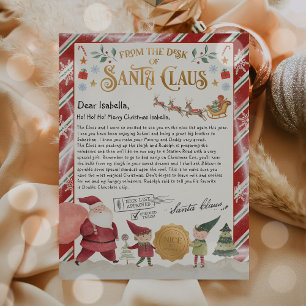 Personlig Officiell Nordpolen Brev från Santa Sant