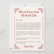 Personlig Officiell Nordpolen Brev från Santa Sant