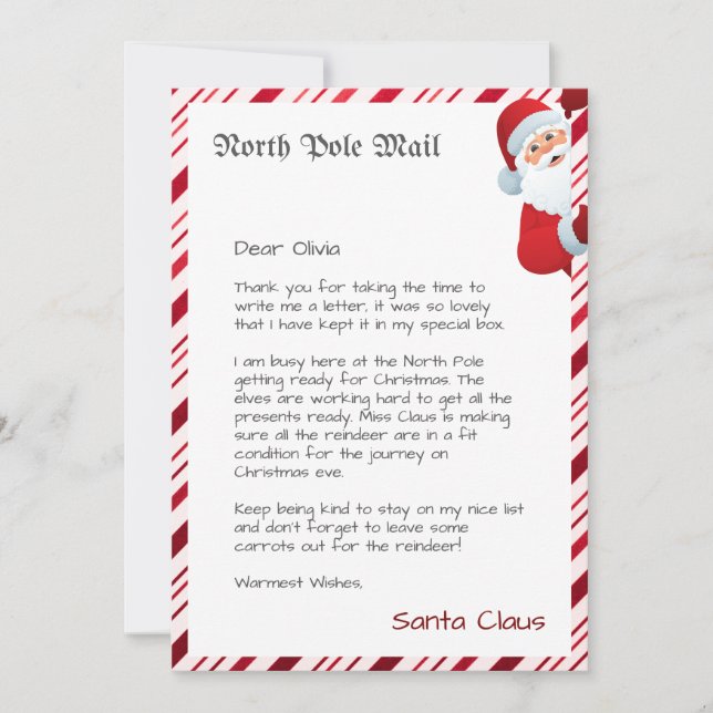 Personlig Officiell Nordpolen Brev från Santa Sant Inbjudningar (Framsida)