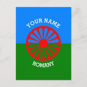 Personlig Officiell Romansk zigenare flagga Vykort