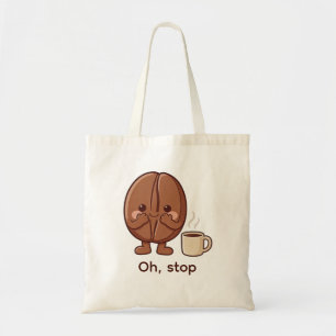 Personlig Oj, sluta Söt Kaffeböna Karaktär Tygkasse