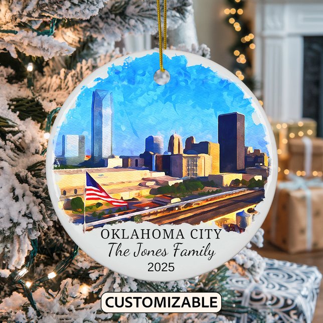 Personlig Oklahoma City Ornament, Oklahoma Julgransprydnad Keramik (Skapare uppladdad)