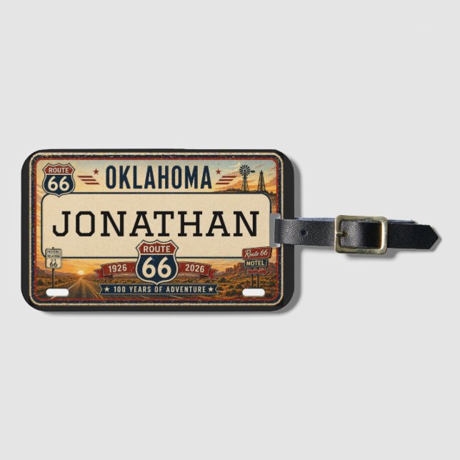 Personlig Oklahoma Route 66-design Bagagebricka (Framsida horisontal)