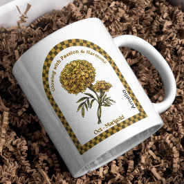 Personlig Oktober Födelsemånad - blomma Kaffemugg