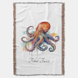 Personlig oktopus kustvälkomstpresent filt