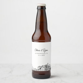 Personlig öl etikett med Jacksonville Landmarks