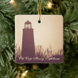 Personlig Old Cape Henry Lighthouse-jul Julgransprydnad Keramik