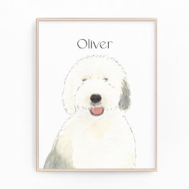 Personlig Old English Sheepdog Art Fototryck