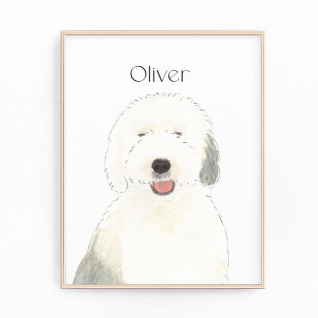 Personlig Old English Sheepdog Art Fototryck (Skapare uppladdad)