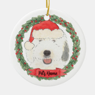 Personlig Old English Sheepdog Julgransprydnad Keramik