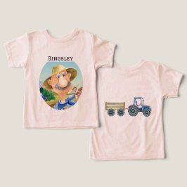 Personlig Old MacDonalds Farm Blue Tractor T Shirt