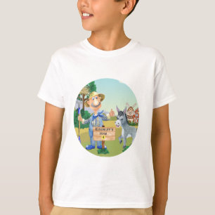Personlig Old MacDonalds Farm Blue Tractor T Shirt