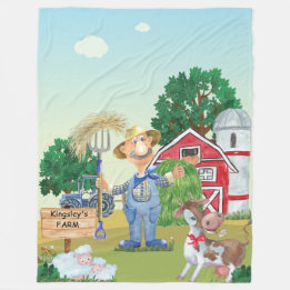 Personlig Old MacDonalds Farm Fleece Blanket