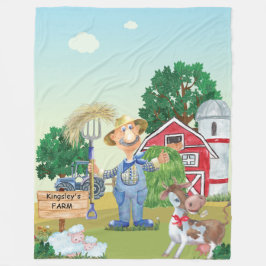 Personlig Old MacDonalds Farm Fleece Blanket