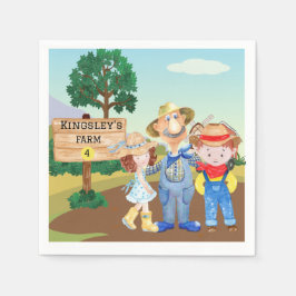 Personlig Old MacDonalds Farm Pappersservett