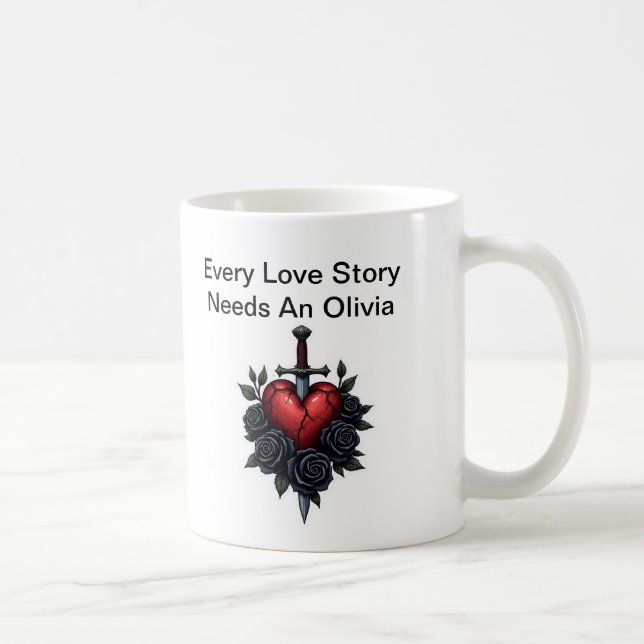 Personlig Olivia-mugg – Söt present till henne Kaffemugg (Höger)