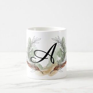 Personlig olivkvistmonogrammugge | Botanisk Kaffemugg