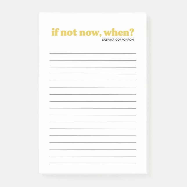 Personlig om inte nu, när gult att göra lista post-it block (Framsida)