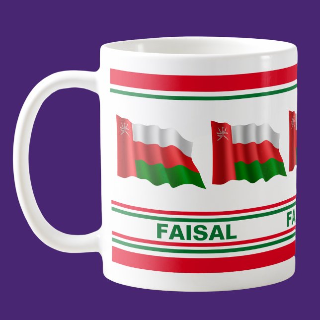 Personlig Oman Patriotic Flagga Kaffemugg (Skapare uppladdad)