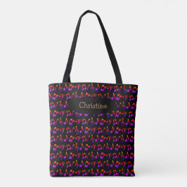 Personlig Ombre Music Tote Bag (Mörk) Tygkasse