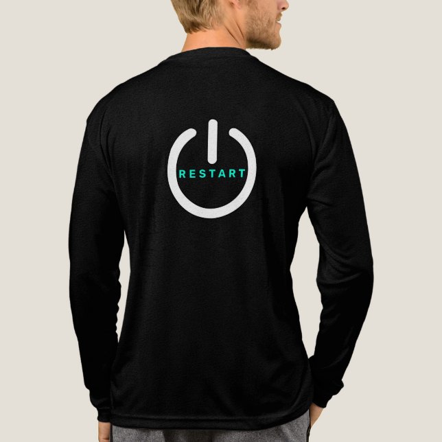 Personlig omstartstext Återställningsknapp Roligt  T Shirt (Baksida)