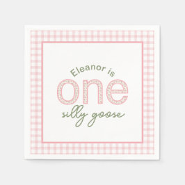 Personlig "One Fånig Goose" Birthday Napkin Pappersservett