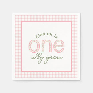 Personlig "One Fånig Goose" Birthday Napkin Pappersservett