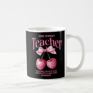 Personlig "One Sweet Teacher" Coquette Cherries Kaffemugg