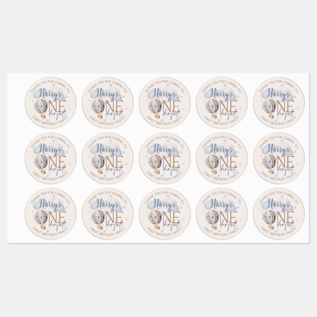 Personlig ONEderful 1st Birthday Party Stickers (Ark)