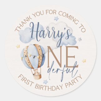 Personlig ONEderful 1st Birthday Party Stickers Runt Klistermärke