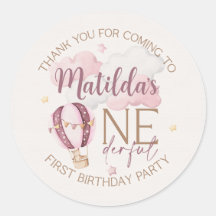 Personlig ONEderful First Birthday Stickers