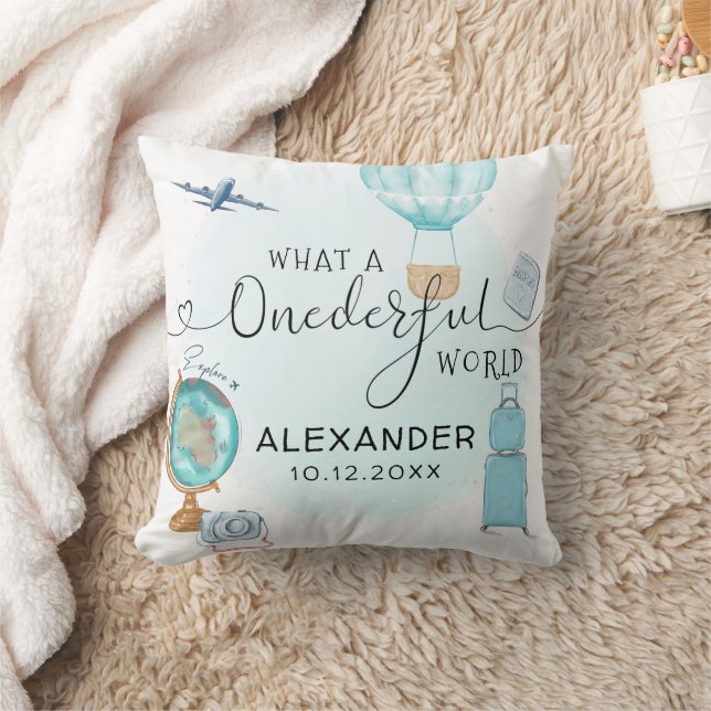 Personlig ONEderful World 1st Birthday Kudde (Filt)