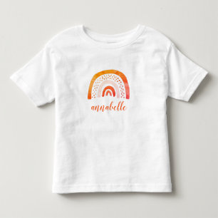 Personlig Orange Akvarell Regnbåge Namngiven T Shirt