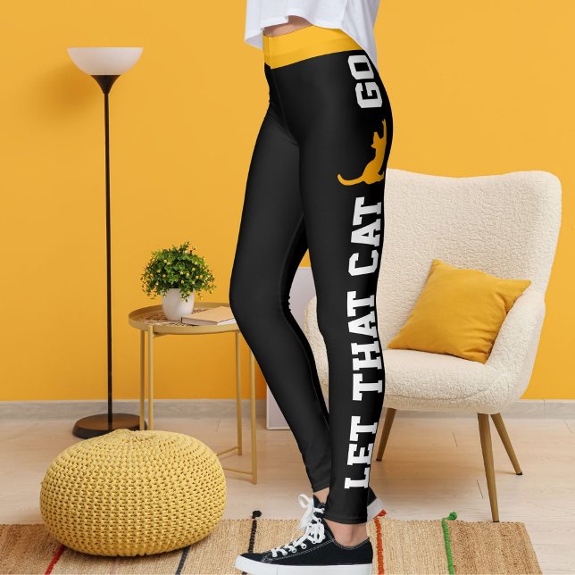 Personlig Orange Black Kitten Kattdjur Cat Pet Leggings (Skapare uppladdad)