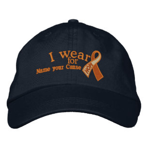 Personlig Orange Cancer Hope menyfliksområdet din  Broderad Keps