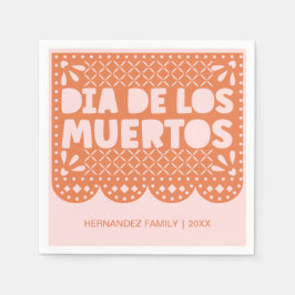 Personlig Orange Dia de los Muertos Napkins Pappersservett