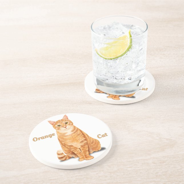 Personlig Orange Ginger Tabby Katt Underlägg (Sidan)