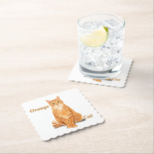 Personlig Orange Ginger Tabby Katt Underlägg Papper