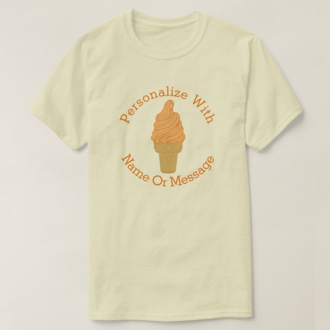PERSONLIG Orange Ice Cream Cone T-Shirt (Design framsida)