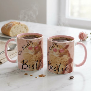 Personlig orange katt med glasögon-mugg mugg