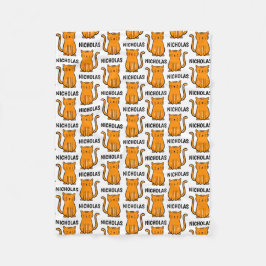 PERSONLIG Orange Kattungar utan skaft Fleecefilt