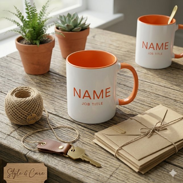 Personlig Orange Kombomugg med Ditt Namn Mugg (Personalized Orange Combo Mug with Your Name)