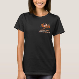 Personlig Orange Logotyp Städning Services Black T Shirt