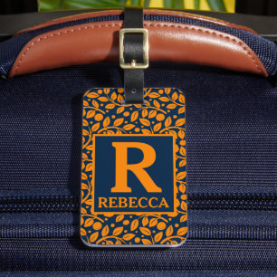 Personlig Orange Löv Design Bagagebricka