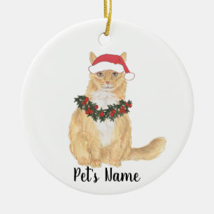 Personlig Orange Maine Coon Jul Julgransprydnad Keramik