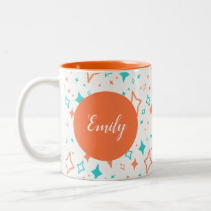 Personlig Orange Mugg med stjärnor