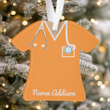 Personlig Orange Nurse Scrubs Nursing Gift